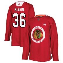 Josiah Slavin Chicago Blackhawks Adidas Youth Authentic Home Practice Jersey - Red