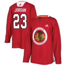 Michael Jordan Chicago Blackhawks Adidas Men's Authentic Home Practice Jersey - Red