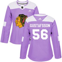 Erik Gustafsson Chicago Blackhawks Adidas Women's Authentic Fights Cancer Practice Jersey - Purple