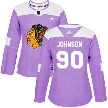 Tyler Johnson Chicago Blackhawks Adidas Women's Authentic Fights Cancer Practice Jersey - Purple