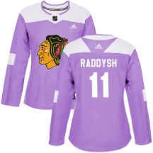 Taylor Raddysh Chicago Blackhawks Adidas Women's Authentic Fights Cancer Practice Jersey - Purple