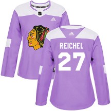 Lukas Reichel Chicago Blackhawks Adidas Women's Authentic Fights Cancer Practice Jersey - Purple