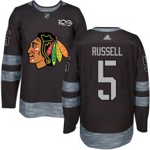 Phil Russell Chicago Blackhawks Men's Authentic 1917-2017 100th Anniversary Jersey - Black