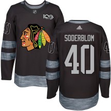 Arvid Soderblom Chicago Blackhawks Youth Authentic 1917-2017 100th Anniversary Jersey - Black