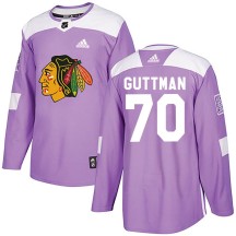 Cole Guttman Chicago Blackhawks Adidas Men's Authentic Fights Cancer Practice Jersey - Purple