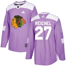 Lukas Reichel Chicago Blackhawks Adidas Men's Authentic Fights Cancer Practice Jersey - Purple