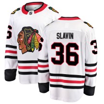 Josiah Slavin Chicago Blackhawks Fanatics Branded Youth Breakaway Away Jersey - White