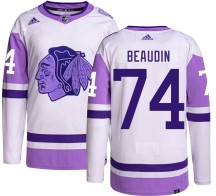 Nicolas Beaudin Chicago Blackhawks Adidas Youth Authentic Hockey Fights Cancer Jersey -