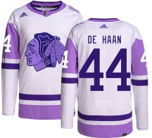 Calvin de Haan Chicago Blackhawks Adidas Youth Authentic Hockey Fights Cancer Jersey -