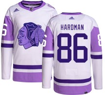 Mike Hardman Chicago Blackhawks Adidas Youth Authentic Hockey Fights Cancer Jersey -