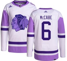 Jake McCabe Chicago Blackhawks Adidas Youth Authentic Hockey Fights Cancer Jersey -