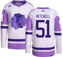 Ian Mitchell Chicago Blackhawks Adidas Youth Authentic Hockey Fights Cancer Jersey -