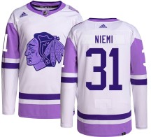 Antti Niemi Chicago Blackhawks Adidas Youth Authentic Hockey Fights Cancer Jersey -