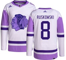 Terry Ruskowski Chicago Blackhawks Adidas Youth Authentic Hockey Fights Cancer Jersey -