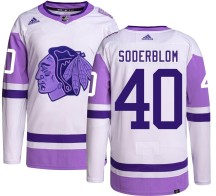 Arvid Soderblom Chicago Blackhawks Adidas Youth Authentic Hockey Fights Cancer Jersey -
