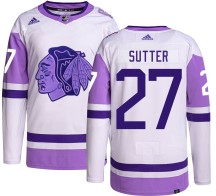 Darryl Sutter Chicago Blackhawks Adidas Youth Authentic Hockey Fights Cancer Jersey -