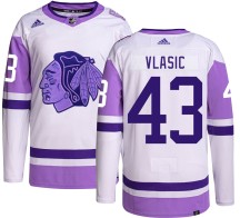 Alex Vlasic Chicago Blackhawks Adidas Youth Authentic Hockey Fights Cancer Jersey -