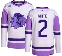 Bill White Chicago Blackhawks Adidas Youth Authentic Hockey Fights Cancer Jersey - White