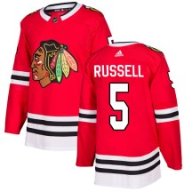 Phil Russell Chicago Blackhawks Adidas Youth Authentic Home Jersey - Red