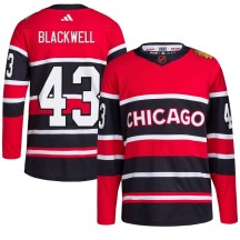 Colin Blackwell Chicago Blackhawks Adidas Men's Authentic Red Reverse Retro 2.0 Jersey - Black