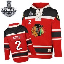 Duncan Keith Chicago Blackhawks Youth Authentic Old Time Hockey Sawyer Hooded Sweatshirt 2015 Stanley Cup Patch - Red
