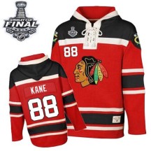 Patrick Kane Chicago Blackhawks Youth Authentic Old Time Hockey Sawyer Hooded Sweatshirt 2015 Stanley Cup Patch - Red