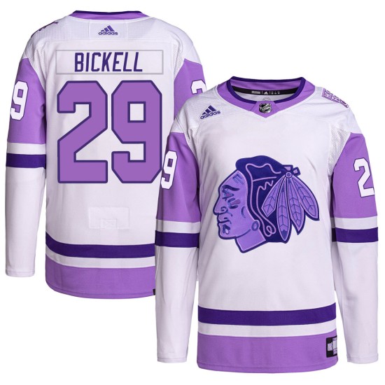 Bryan Bickell Chicago Blackhawks Adidas Youth Authentic Hockey Fights Cancer Primegreen Jersey - White/Purple