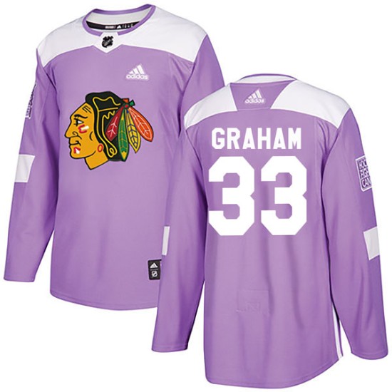 Dirk Graham Chicago Blackhawks Adidas Youth Authentic Fights Cancer Practice Jersey - Purple