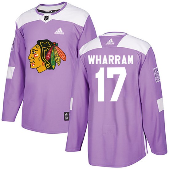 Kenny Wharram Chicago Blackhawks Adidas Youth Authentic Fights Cancer Practice Jersey - Purple