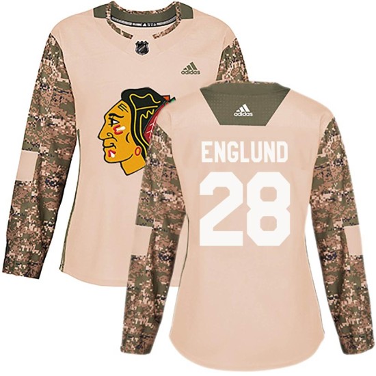 Andreas Englund Chicago Blackhawks Women's Authentic adidas Veterans Day Practice Jersey - Camo