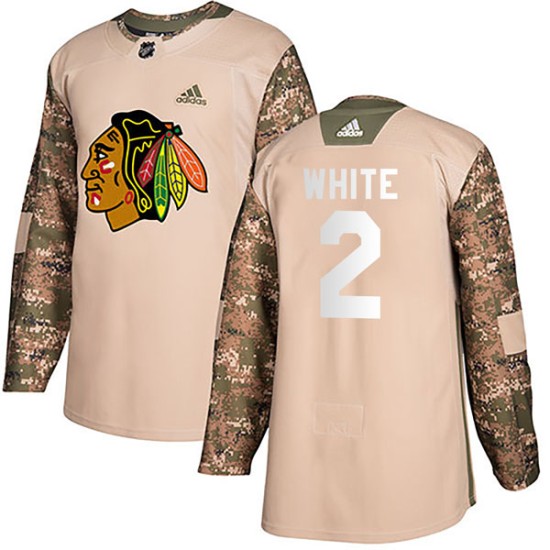 Bill White Chicago Blackhawks Adidas Youth Authentic Camo Veterans Day Practice Jersey - White