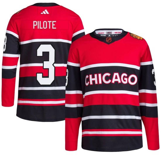 Pierre Pilote Chicago Blackhawks Adidas Youth Authentic Reverse Retro 2.0 Jersey - Red