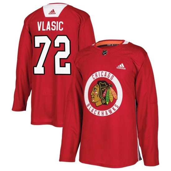 Alex Vlasic Chicago Blackhawks Adidas Youth Authentic Home Practice Jersey - Red