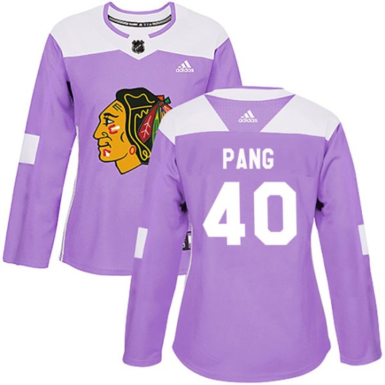 Darren Pang Chicago Blackhawks Adidas Women's Authentic Fights Cancer Practice Jersey - Purple