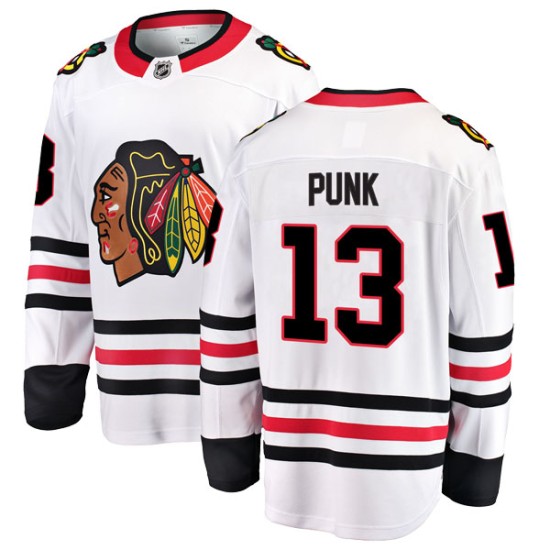 CM Punk Chicago Blackhawks Fanatics Branded Youth Breakaway Away Jersey - White