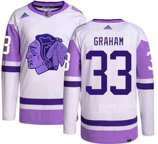 Dirk Graham Chicago Blackhawks Adidas Youth Authentic Hockey Fights Cancer Jersey -