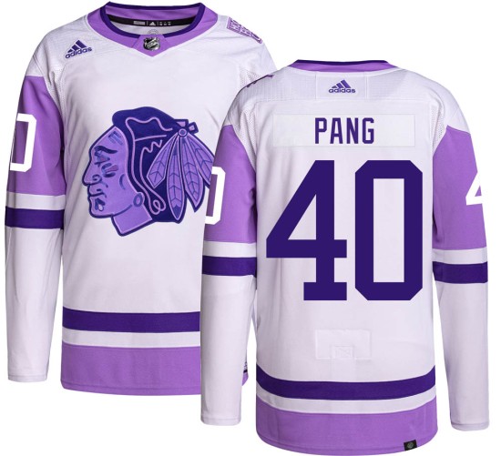 Darren Pang Chicago Blackhawks Adidas Youth Authentic Hockey Fights Cancer Jersey -