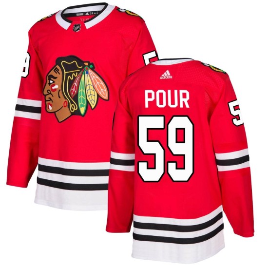 Jakub Pour Chicago Blackhawks Adidas Youth Authentic Home Jersey - Red